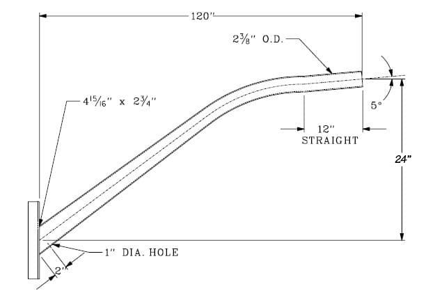 10 Foot Long Aluminum Tapered Elliptical Bracket - Miscellaneous ...