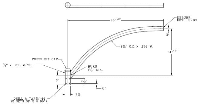 Upsweep Pole Top Bracket with Single 4 Foot Arm - Upsweep Brackets for ...