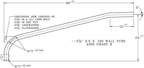 6 Foot Cantilever Style Wood Pole Bracket, 2 Inch Steel Pipe ...